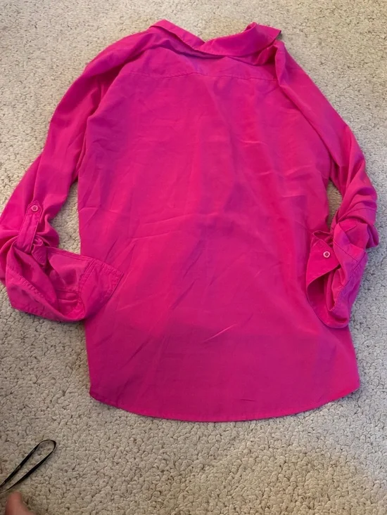 Old Navy Hot Pink Roll-Tab Top - Picture 4 of 6